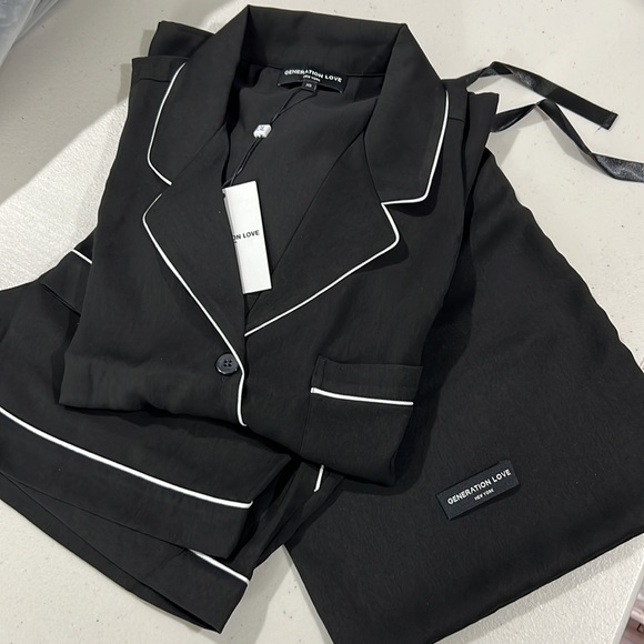 🆕Generation Love Lenox Black White Pajama Set Shorts Pockets Lounge Sleepwear - Picture 16 of 16